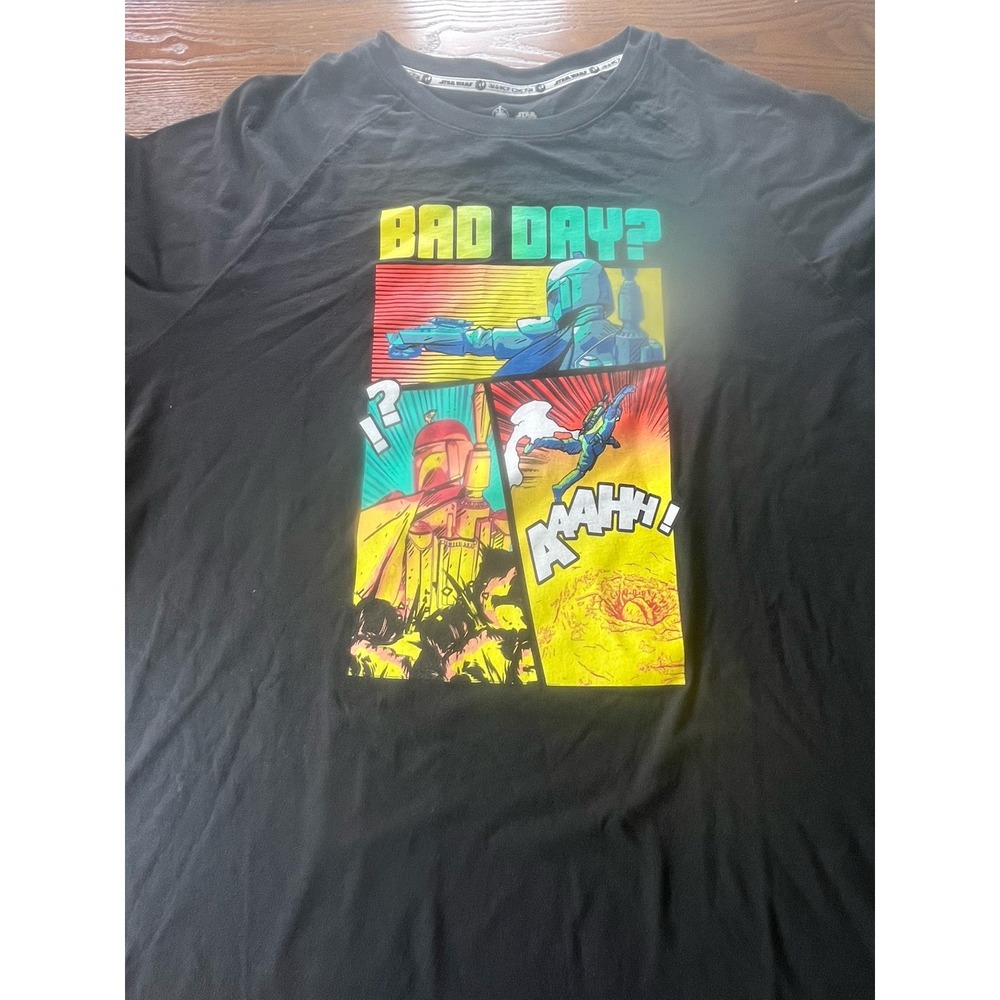 Star Wars Mandalorian Bad Day Comic Shirt XL Disney Boba Fett Style Graphic Tee